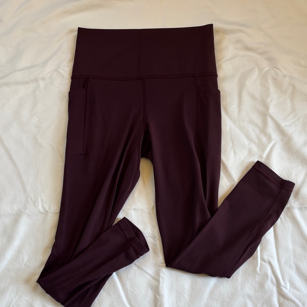 Athleta Salutation Stash Dark Purple High-Waisted Tights